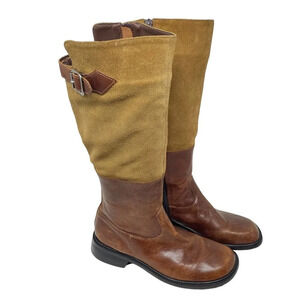 Matisse Suede and Leather Tan Cognac Brown Tall Riding Boots Size 7.5